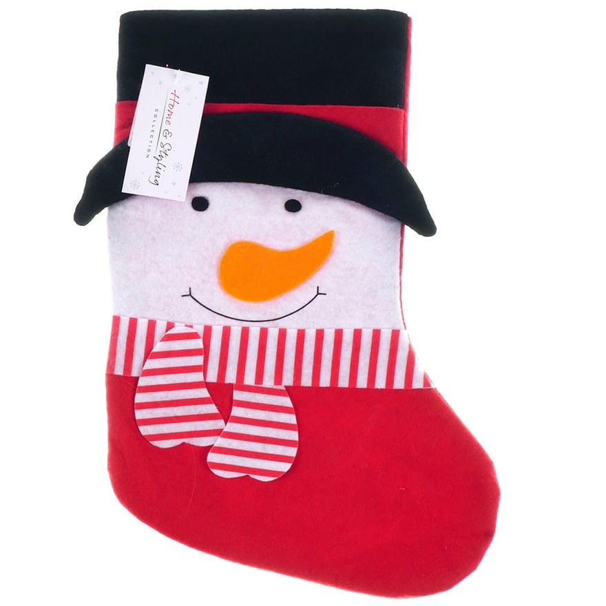 Интерьерный носок для подарков Offtop Снеговик красный (855066) - фото 1