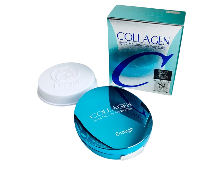 Колагенова пудра для обличчя Enough Collagen Hydro Moisture Two Way Cake SPF25 PA++, відтінок 21, 26 г - фото 4