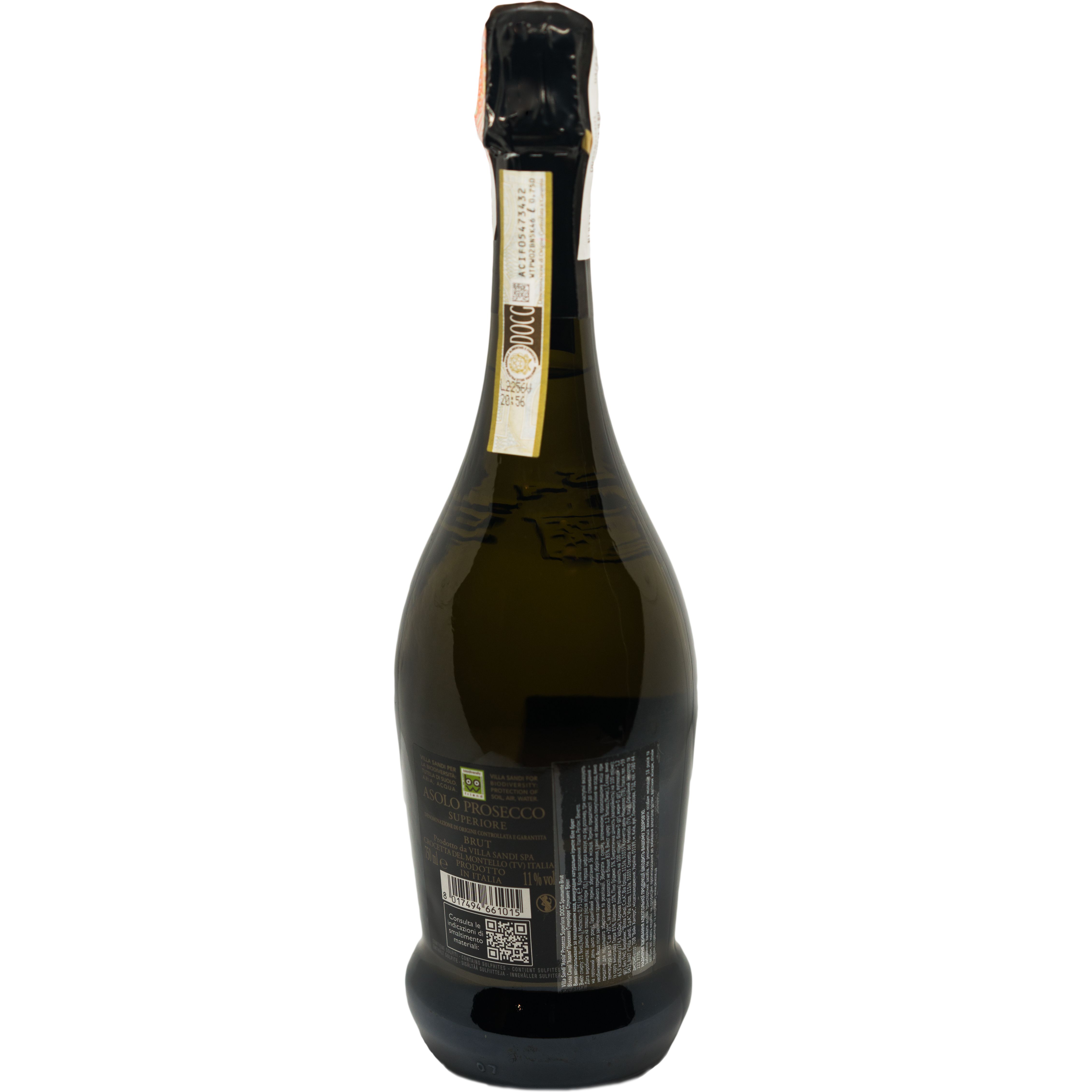 Игристое вино Villa Sandi Asolo Prosecco Superiore DOCG Extra Brut, белое, экстра-брют, 0,75 л - фото 2