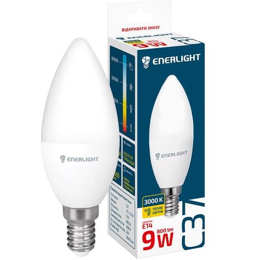 Фото - Лампочка Enerlight Світлодіодна лампа  С37, 9W, 3000K, E14  (C37E149SMDWFR)