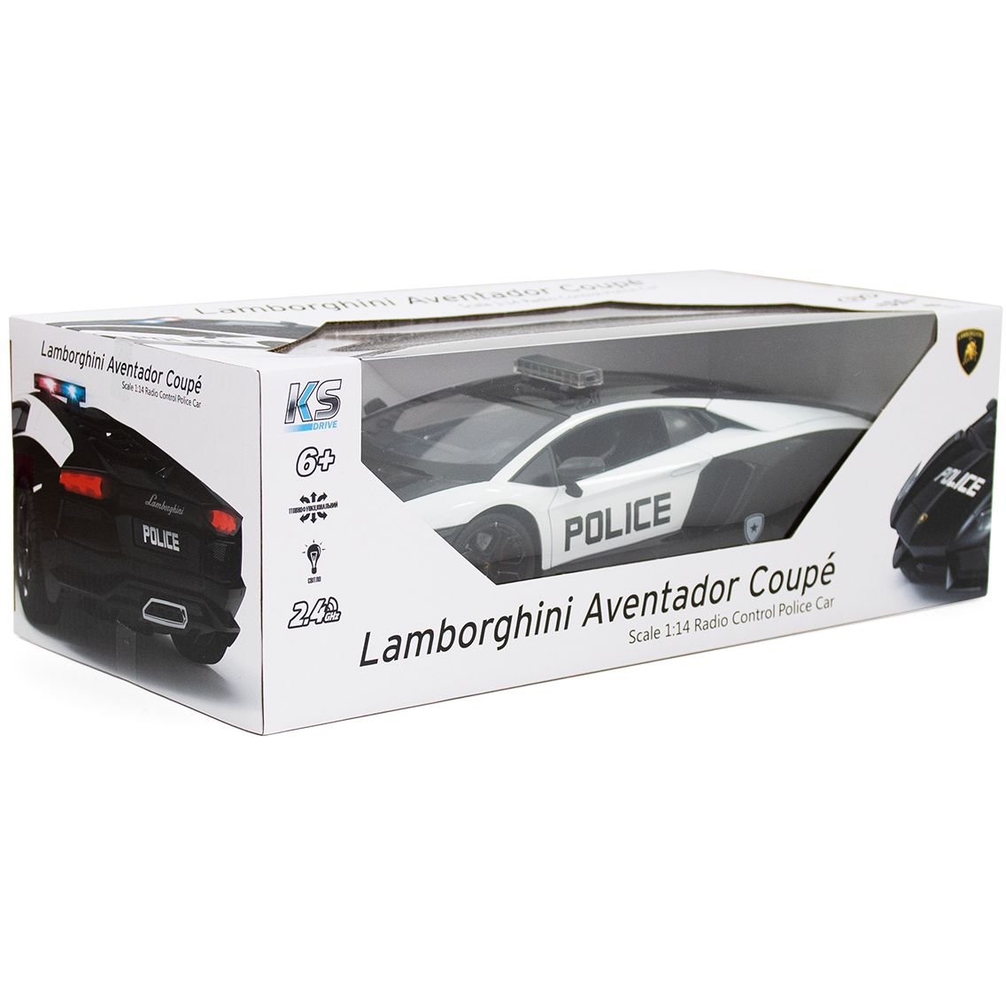 Автомобиль KS Drive на р/у Lamborghini Aventador Police 1:14, 2.4Ghz (114GLPCWB) - фото 10