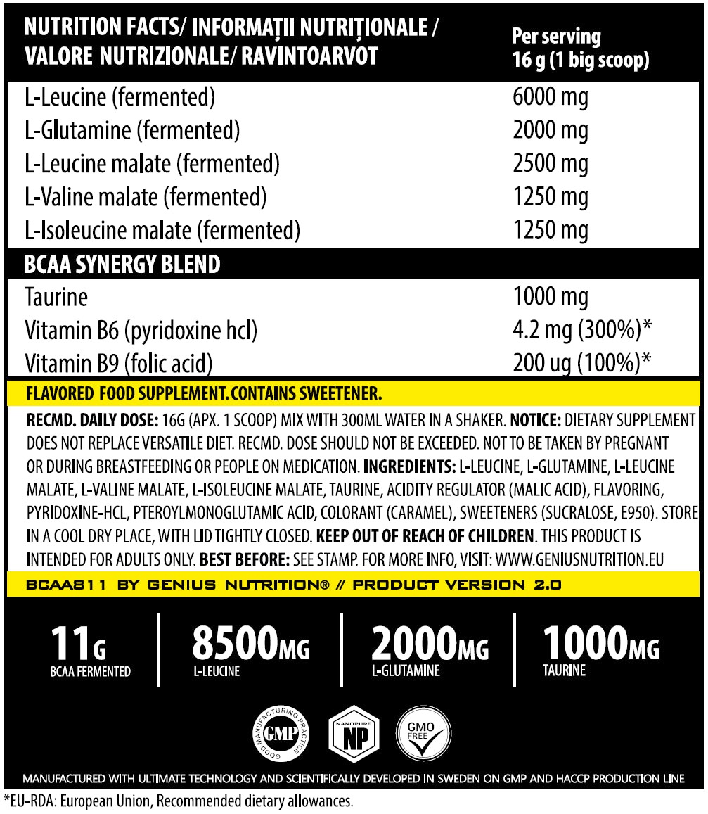 Аминокислота Genius Nutrition BCAA 8:1:1 Киви-клубника 400 г - фото 2