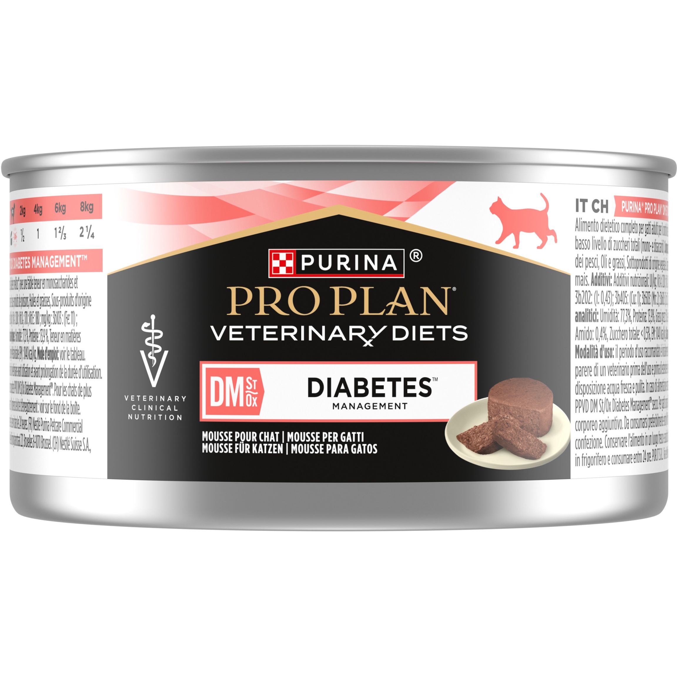 Вологий дієтичний корм для дорослих котів Purina Pro Plan Veterinary Diets DM ST/OX Diabetes Managment для регулювання надходження глюкози 195 г - фото 3