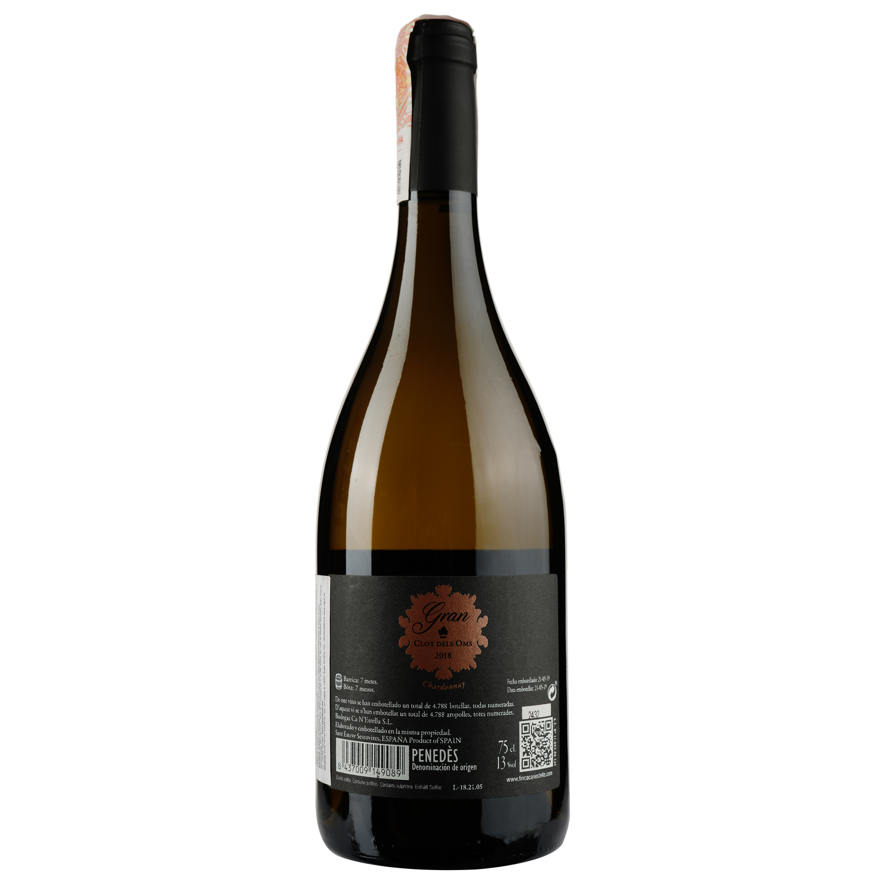 Вино Finca Ca N'estella Gran Clot Dels Oms Chardonnay, 13,5%, 0,75 л (ALR15697) - фото 2