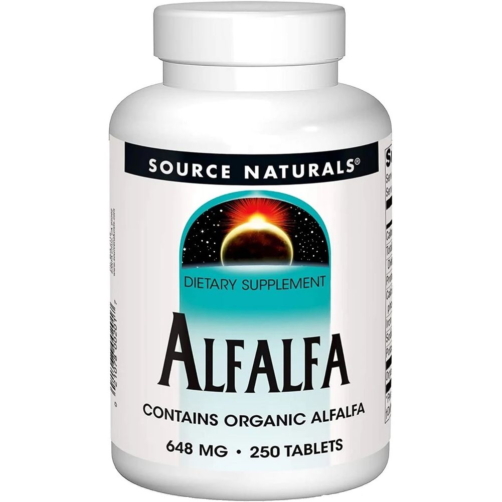 Source Naturals Alfalfa Люцерна 648 мг 250 таблеток - фото 1