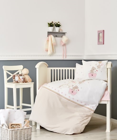 Комплект постельного белья для младенцев Karaca Home Pretty 2018-1, ранфорс, разноцвет (2000022086998) - фото 1