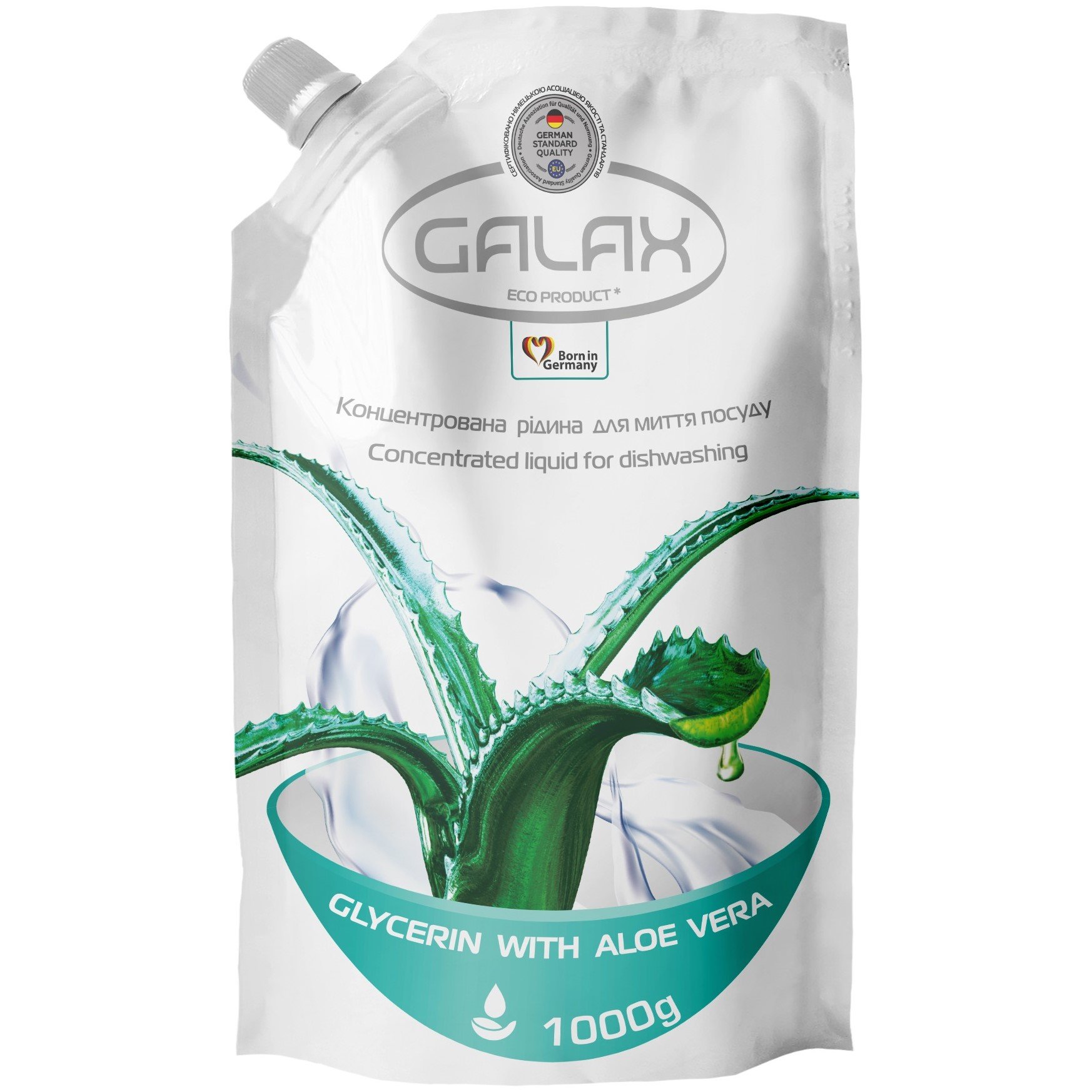 Концентрована рідина для миття посуду Galax Glycerin With Aloe Vera 1000 г - фото 1
