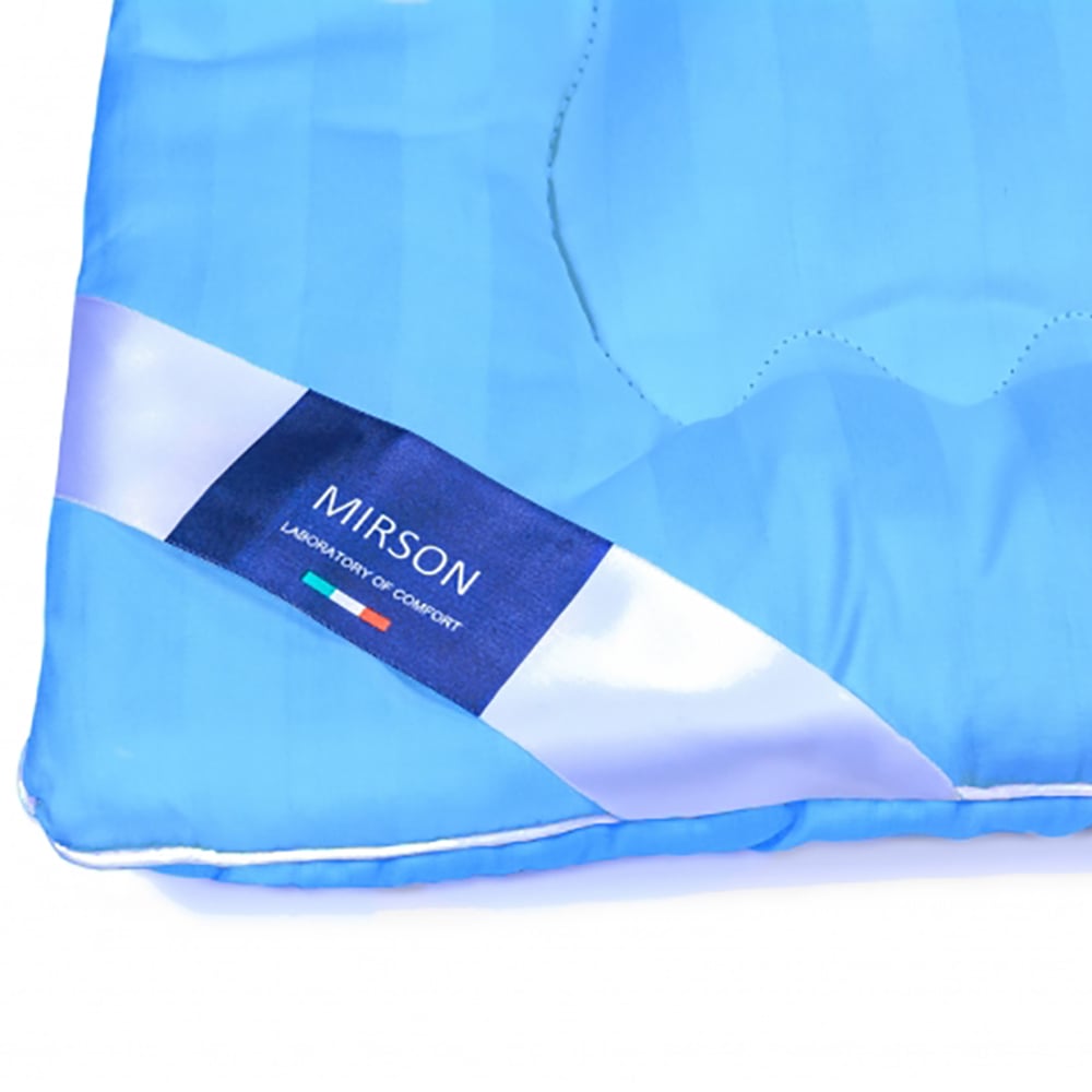 Одеяло шерстяное MirSon Valentino Hand Made Экстра Премиум №0340, демисезонное, 140x205 см, голубое - фото 4