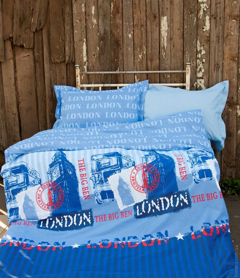 Комплект постельного белья для подростков Lotus Premium B&G Slang, ранфорс, голубой (2000022072274) - фото 1