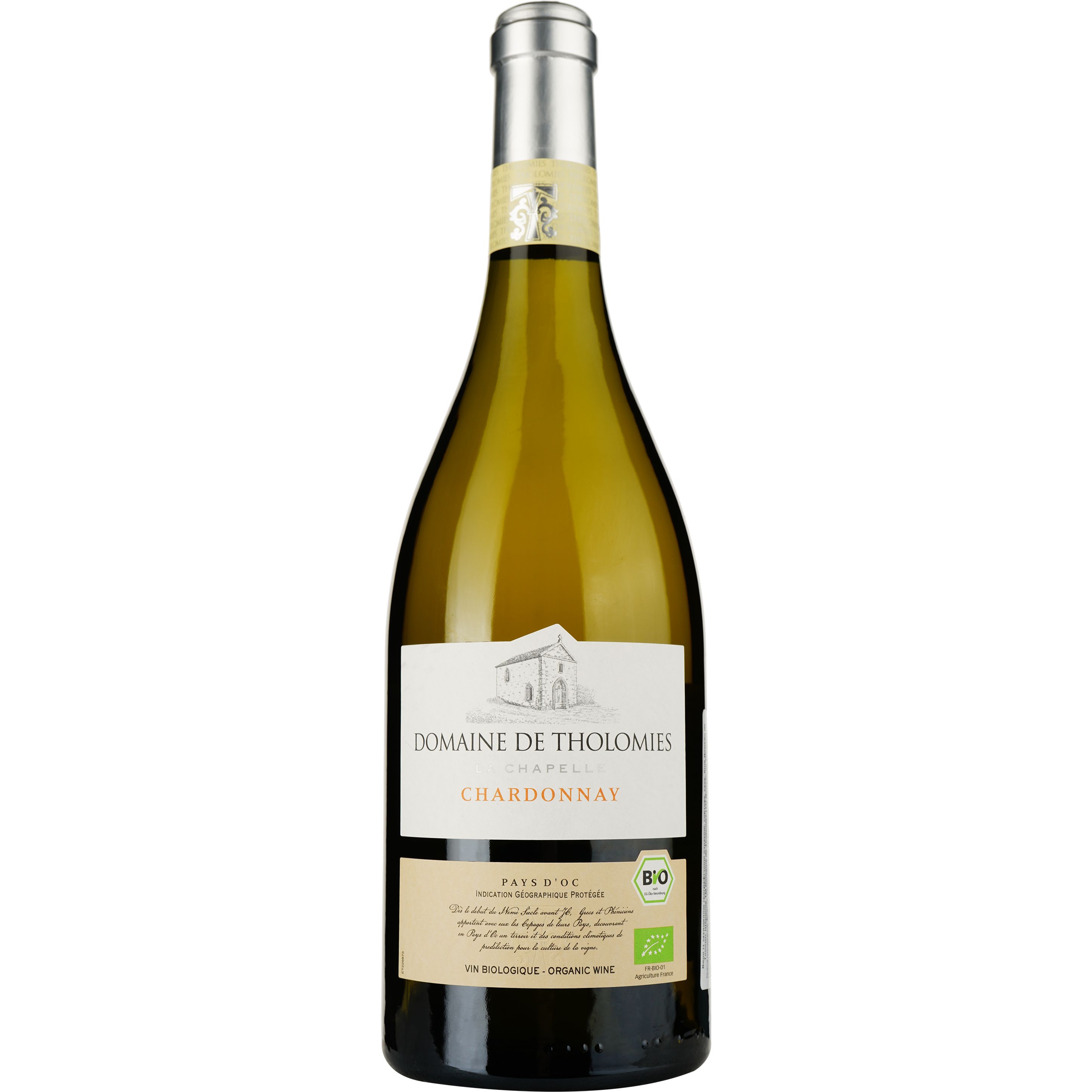 Вино Domaine De Tholomies Chardonnay 2022 IGP Pays D'OC біле сухе 0.75 л - фото 1