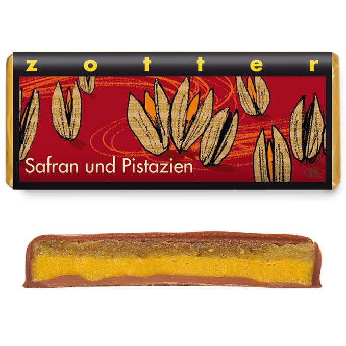 Шоколад молочний Zotter Saffron and Pistachios органічний 70 г - фото 3