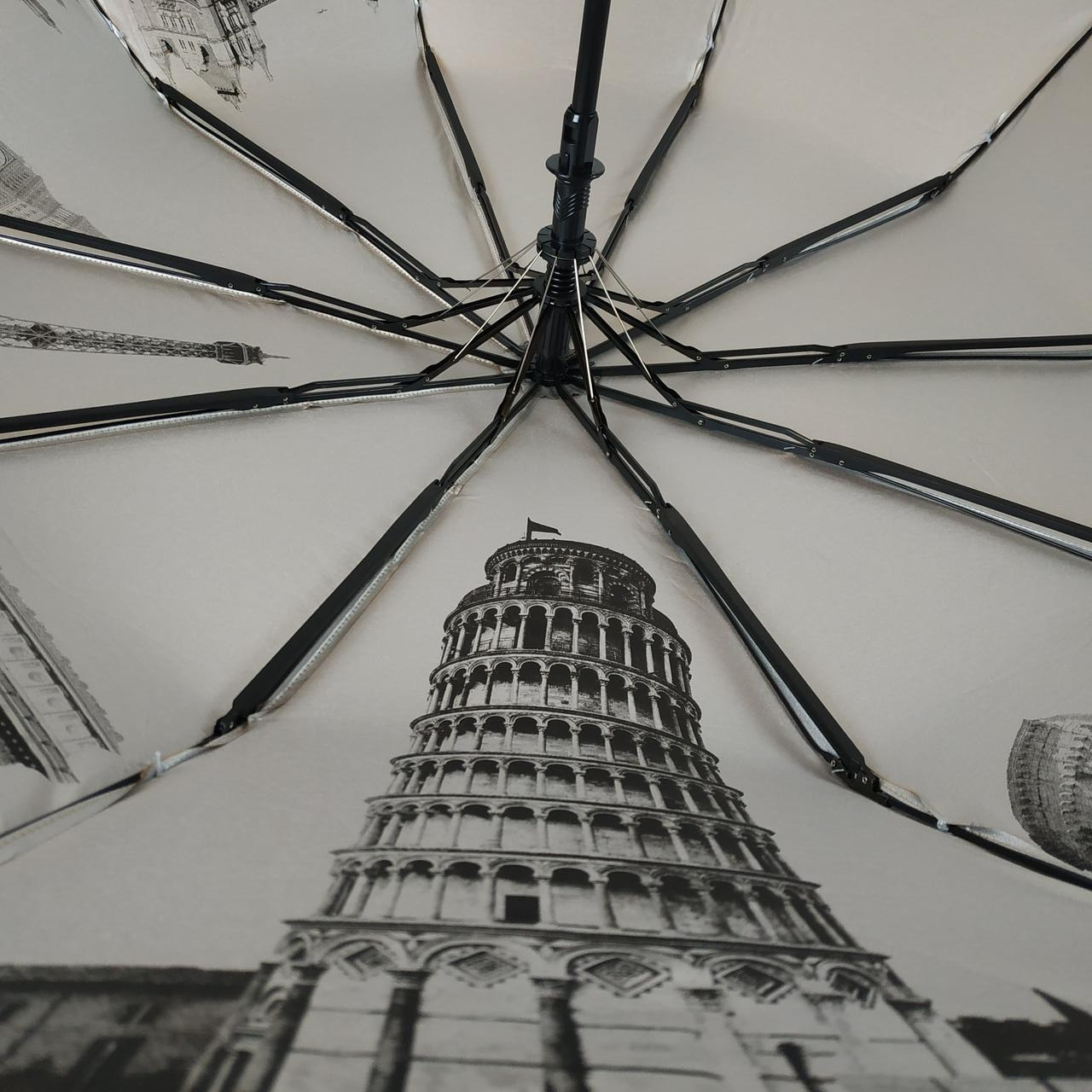 Жіноча складана парасолька напівавтомат Bellissimo 102 см бежева - фото 5