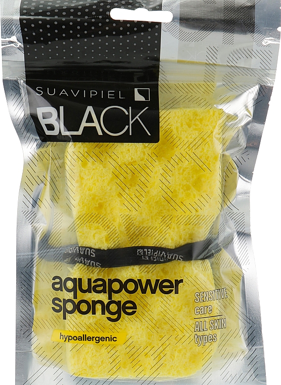 Губка для душа Suavipiel Black Aqua Power, желтый, 1 шт. - фото 1