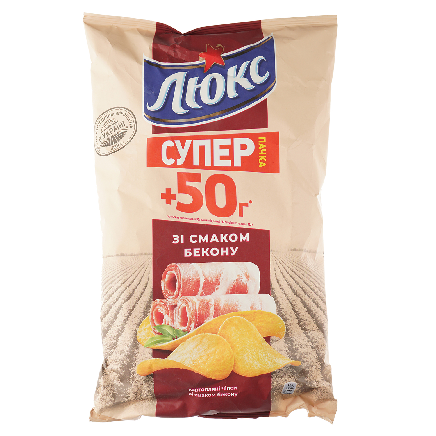 Чипсы Люкс со вкусом бекона 183 г (609682) - фото 1