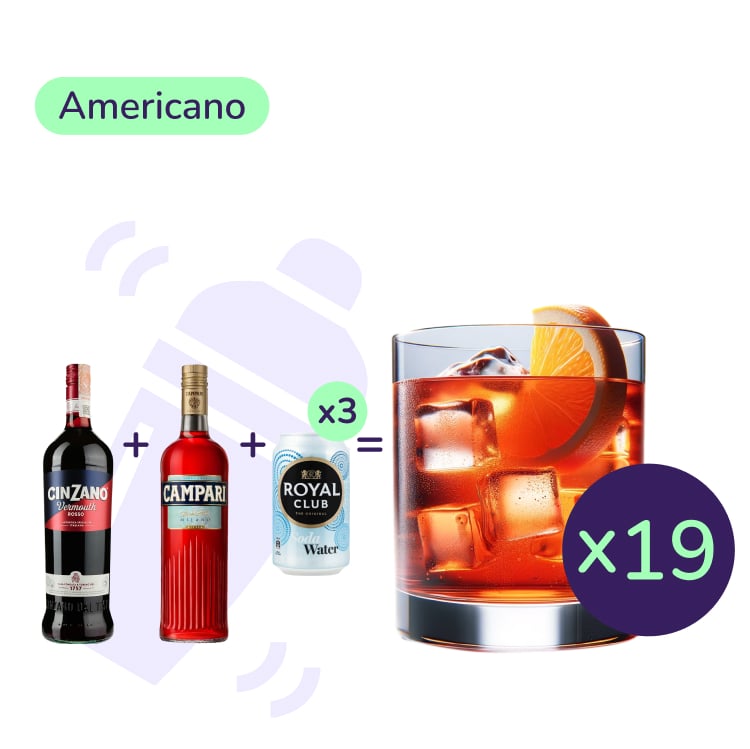 Коктейль Americano (набор ингредиентов) х19 на основе Cinzano Rosso - фото 1