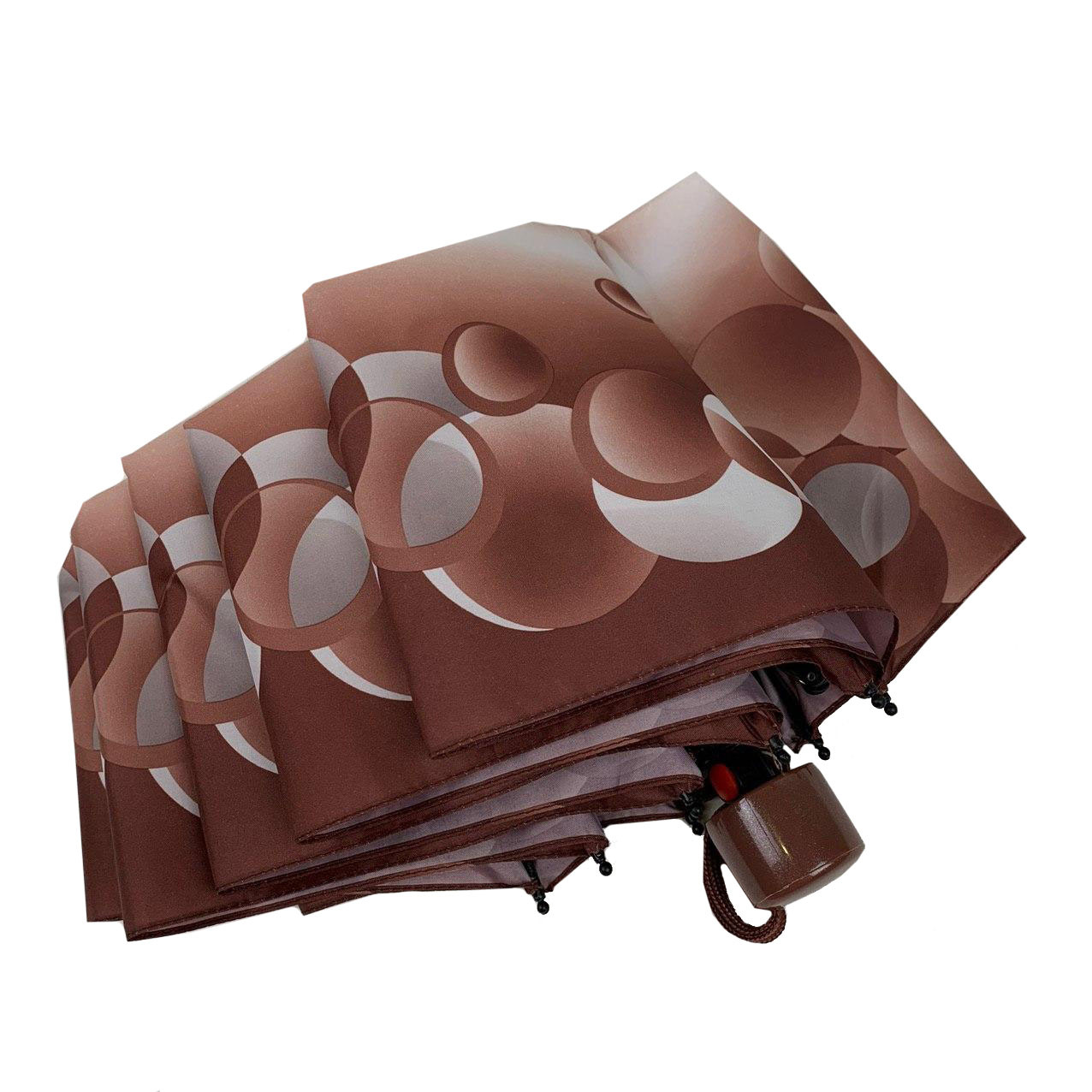Женский складной зонтик механический S&L 97 см коричневый - фото 5