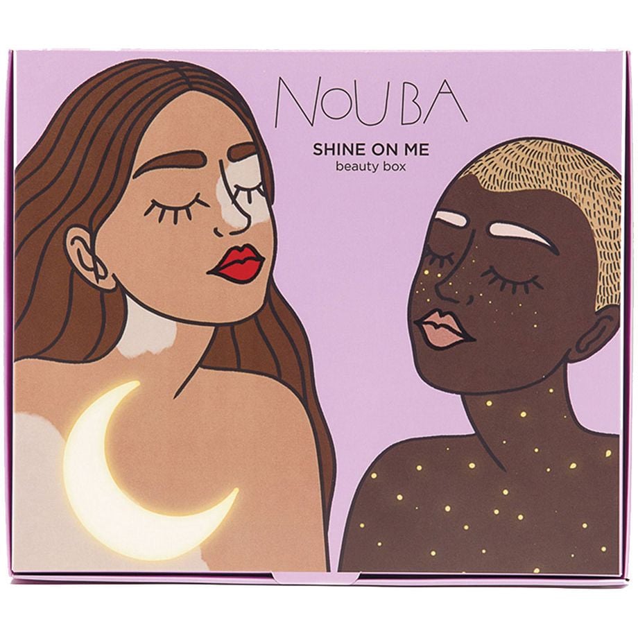 Подарунковий набір Nouba Shine On Me Nude: Туш для вій Cil Prodige, 9 мл + Нюдова губна помада Millebaci, відтінок 16, 6 мл + Хайлайтер для обличчя і тіла Shine On Me, 30 мл - фото 1