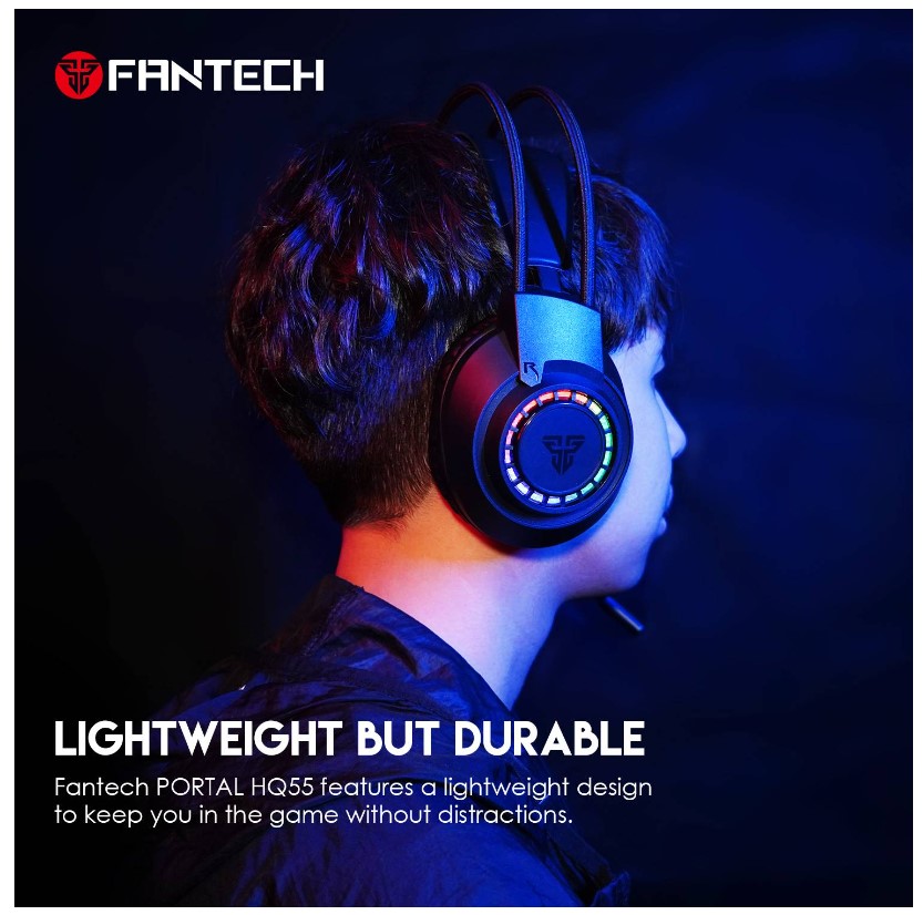 Ігрові навушники Fantech Portal HQ55 RGB Black з мікрофоном - фото 4