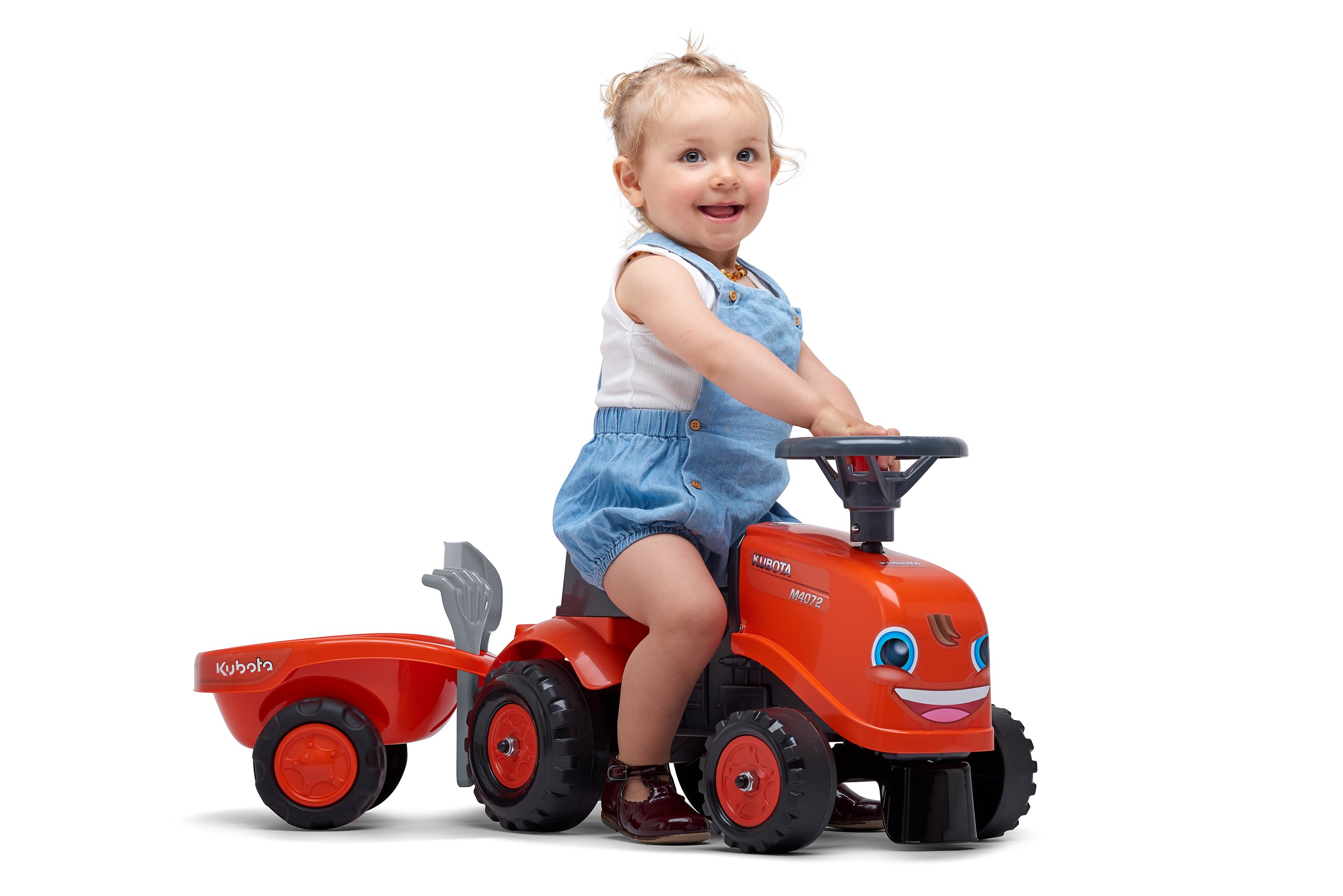 Детский трактор-каталка Falk 260C Kubota, с прицепом, оранжевый (260C) - фото 3