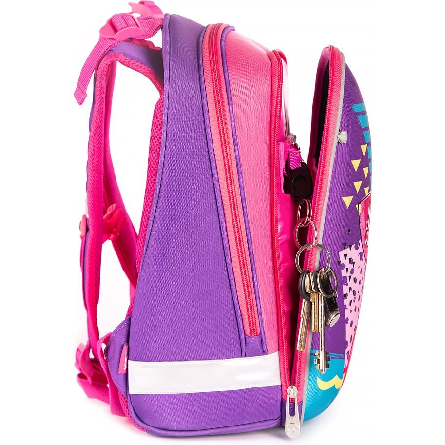 Рюкзак шкільний каркасний Yes H -12 Flamingo, фіолетовий (558017) - фото 4