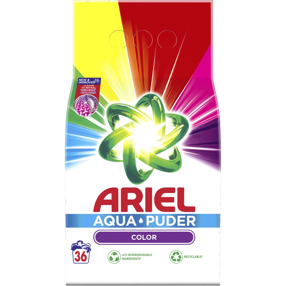 Стиральный порошок Ariel Аква-Пудра Color Яркие цвета 2.34 кг - фото 1