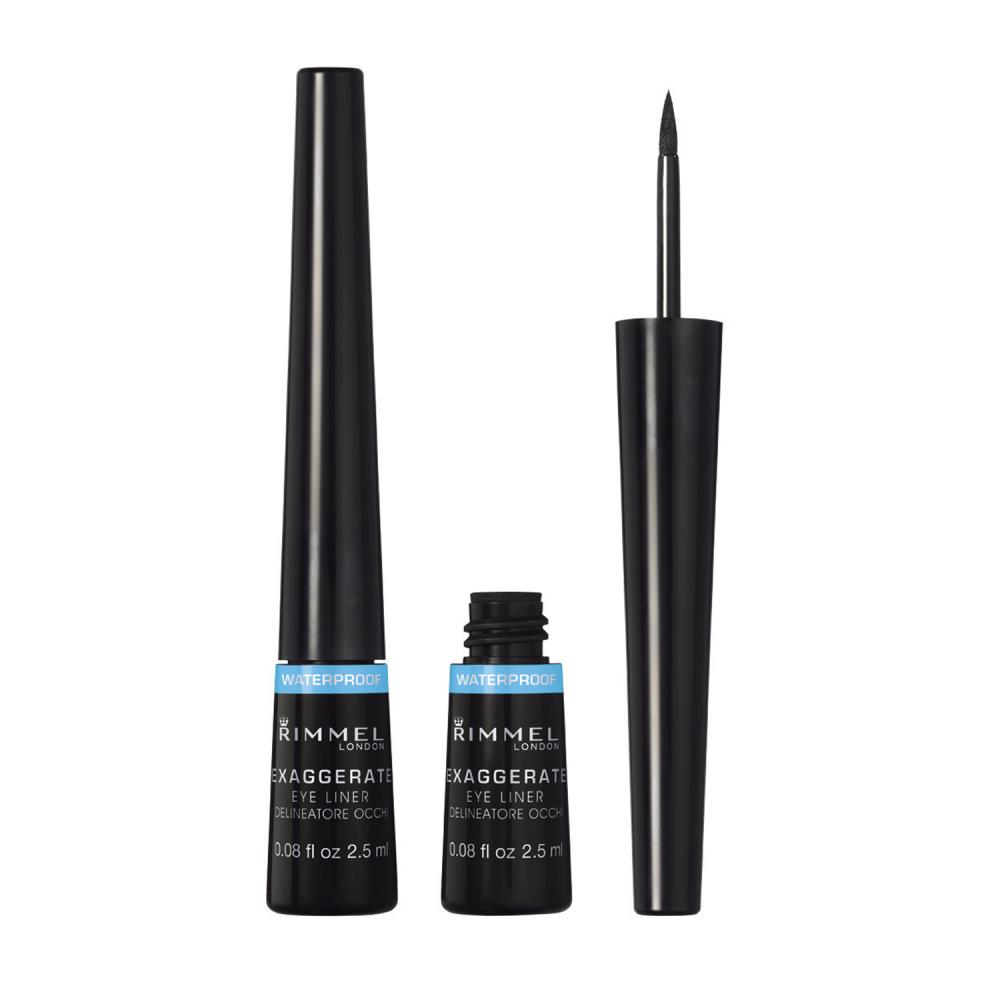 Подводка для глаз Rimmel Exaggerate Eye Liner Wp, водостойкая, тон 03 (Black), 2,5 мл (8000015255875) - фото 1