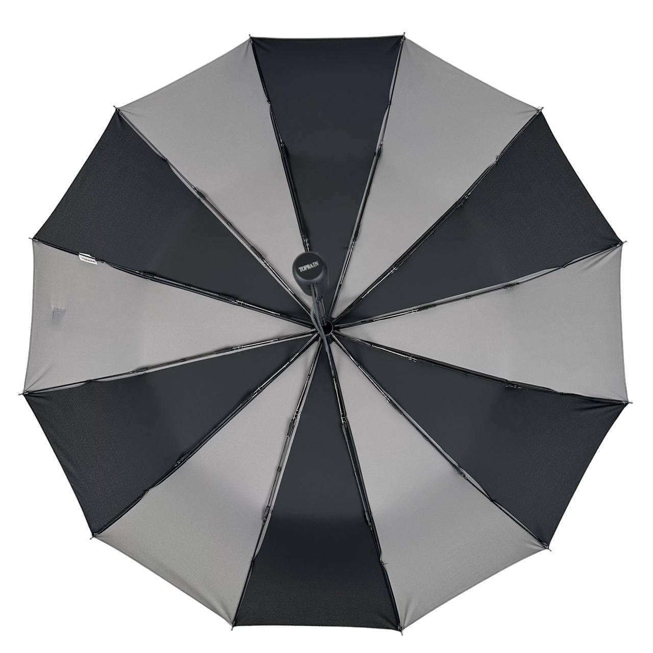 Складной зонтик полный автомат Toprain 105 см серый - фото 7