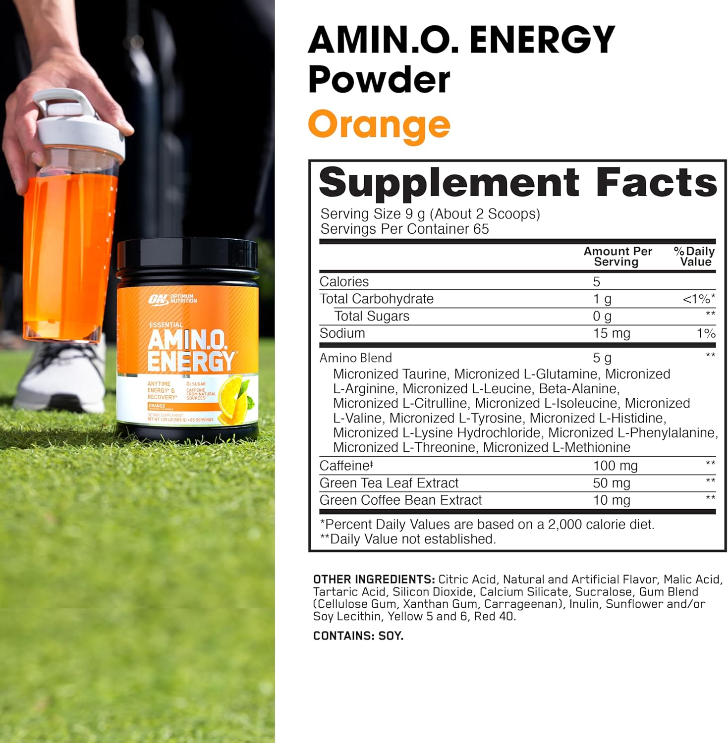 Амінокислотний комплекс Optimum Nutrition Essential Amino Energy Orange Cooler 585 г - фото 5