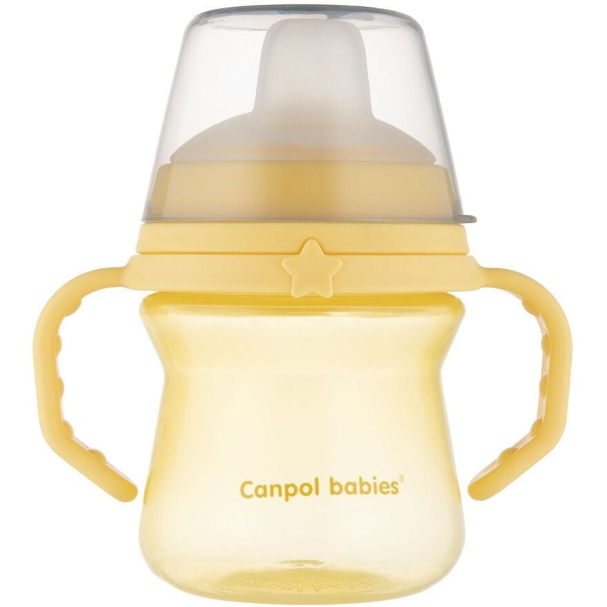 Кружка тренировочная Canpol babies First Cup Bonjour Paris, 150 мл, желтый (56/614_yel) - фото 1