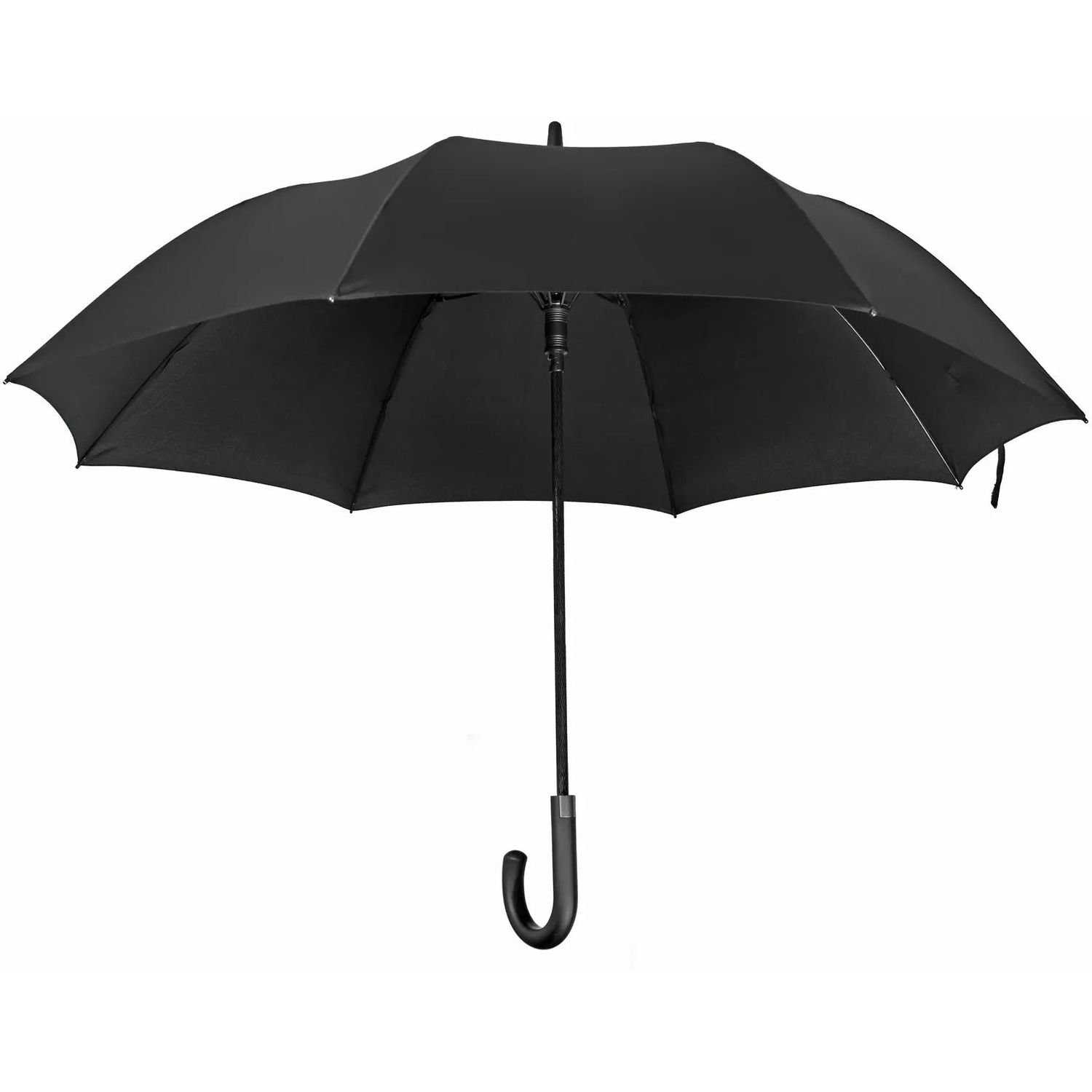 Зонт Bergamo, с карбоновым держателем, черный (2143103) - фото 1