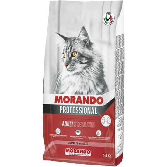 Сухий корм для стерилізованих кішок Morando Professional з яловичиною 1.5 кг - фото 1
