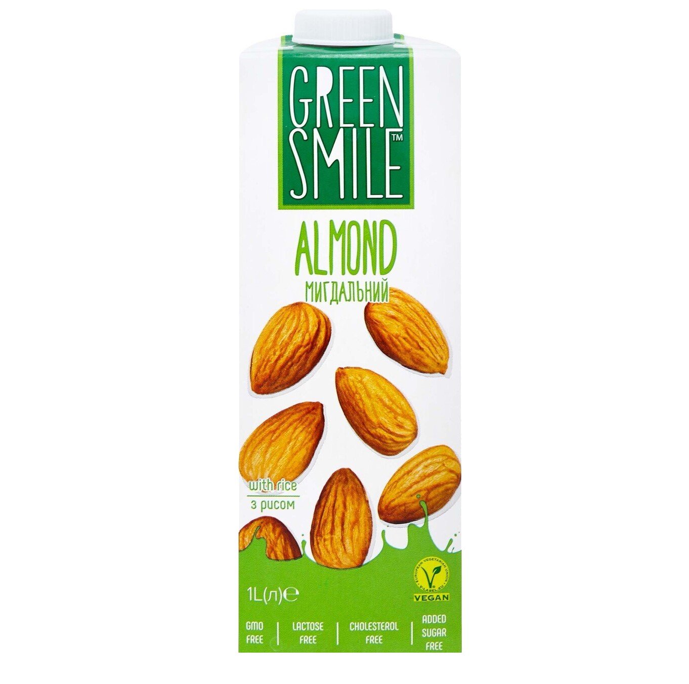 Напій рисово-мигдальний Green Smile ультрапастеризований збагачений кальцієм 1.5% 1 л - фото 1