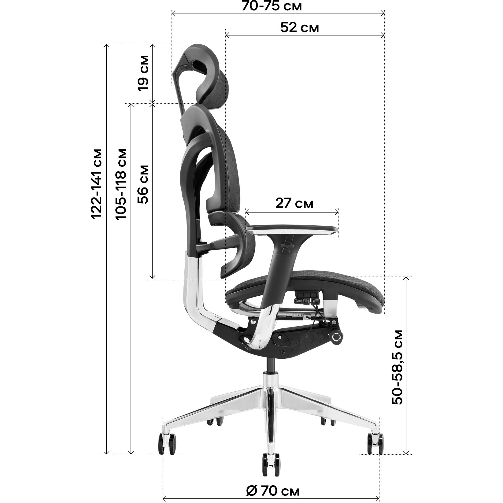 Офисное кресло GT Racer X-782 (W-21, B-41), черное (X-782 Black (W-21 B-41)) - фото 9