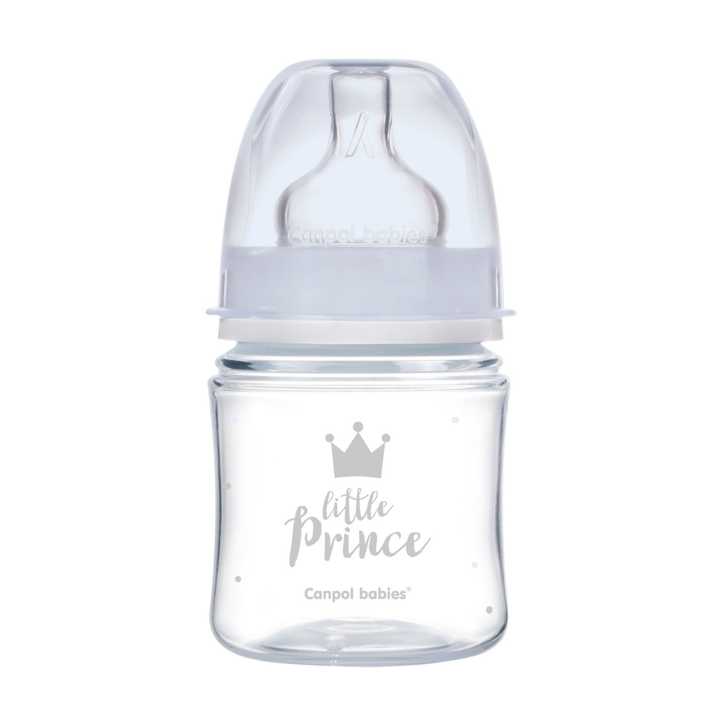 Антиколікова пляшечка Canpol Babies Easystart Royal baby, з широким отвором, 120 мл, синій (35/233_blu) - фото 1