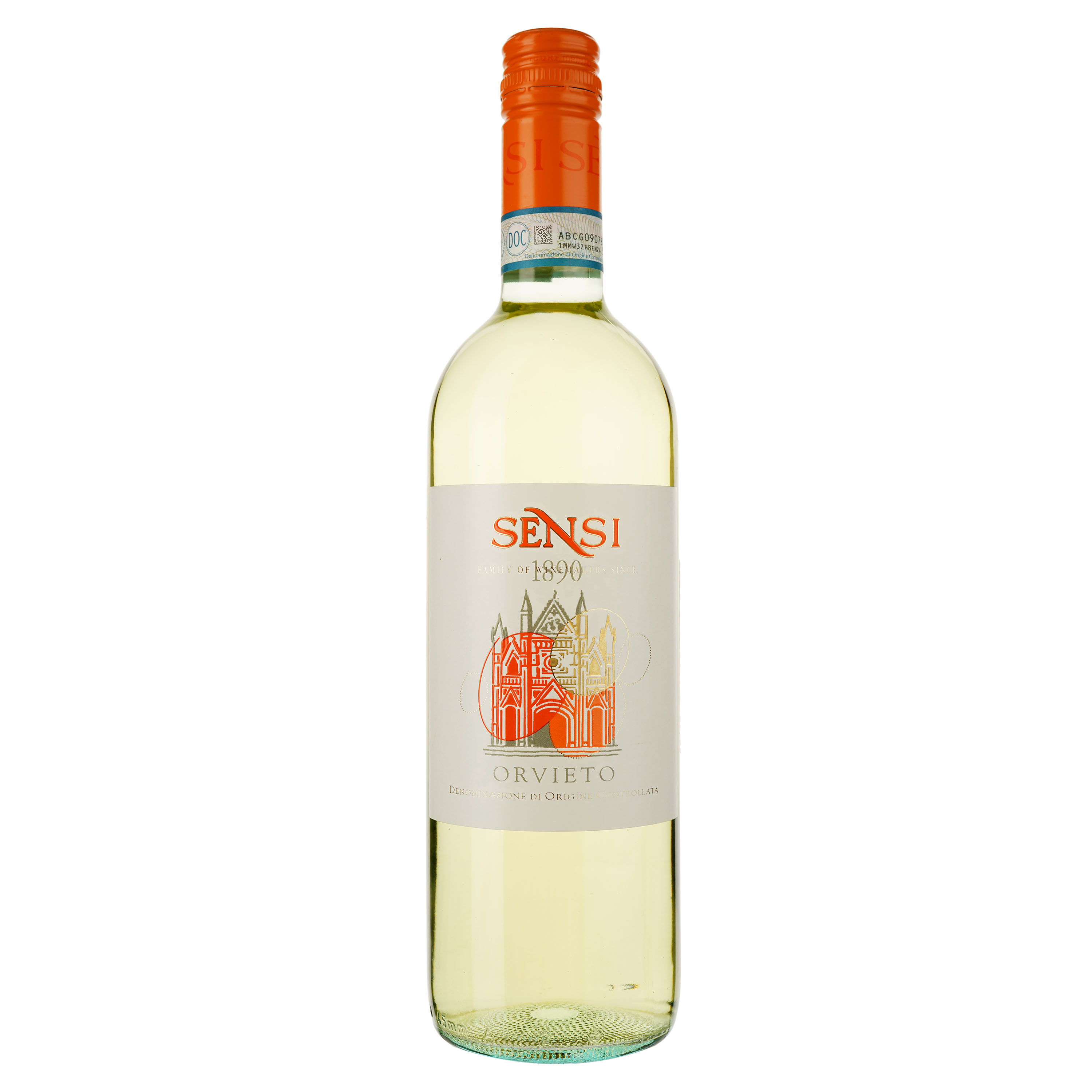 Вино Sensi Orvieto DOC, біле, сухе, 11%, 0,75 л - фото 1