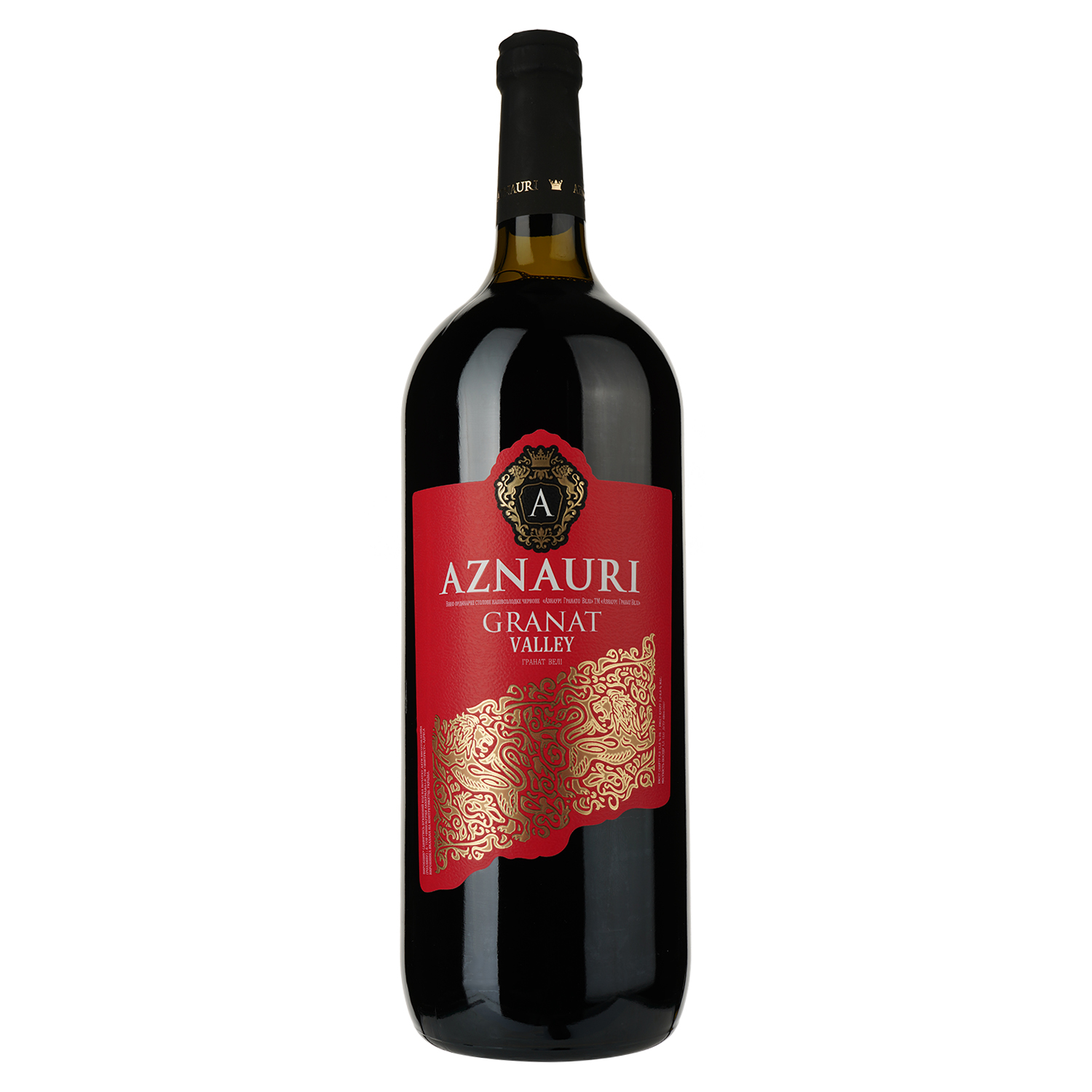 Вино Aznauri Granato Valley, червоне, напівсолодке, 9-13%, 1,5 л - фото 1