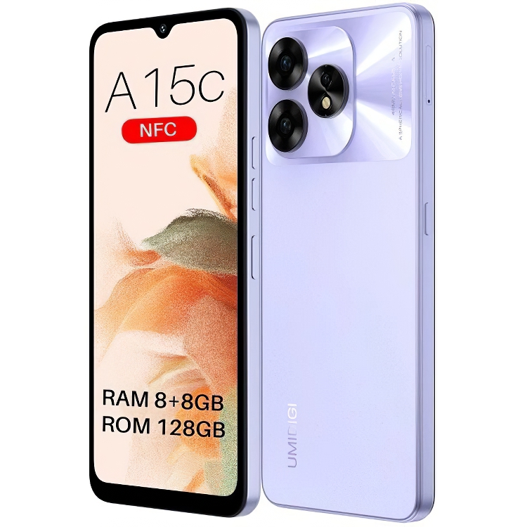 Смартфон Umidigi A15C 8/128Gb Lavender Purple (MP34) (UA UCRF) NFC - фото 1