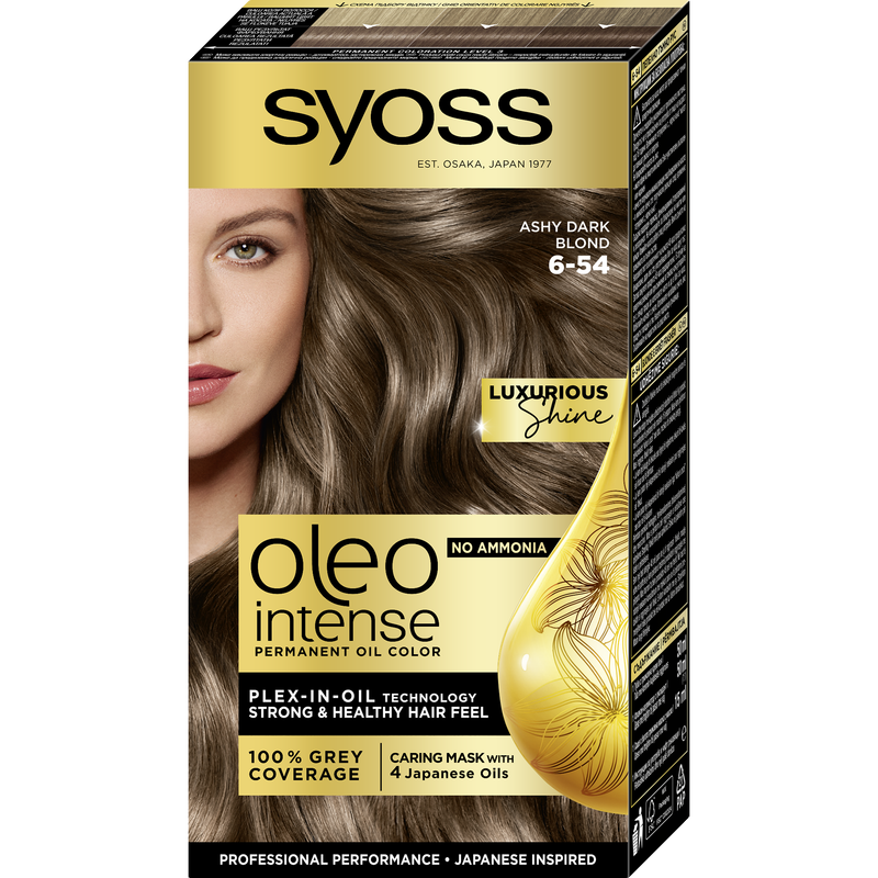 Стійка фарба для волосся Syoss Oleo Intense 6-54, Холодний Темно-Русий, 115 мл - фото 1