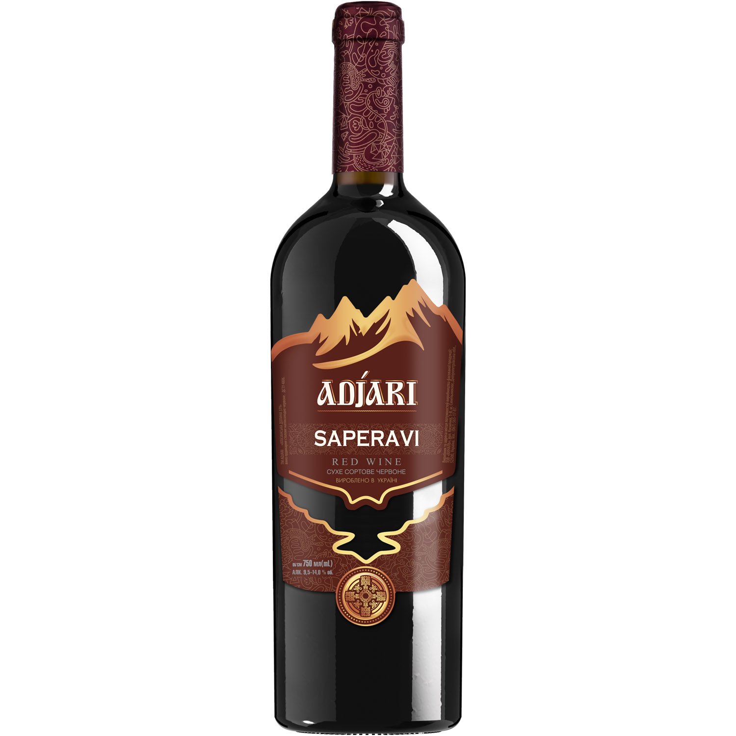 Вино Adjari Saperavi, красное, сухое, 0,75 л - фото 1