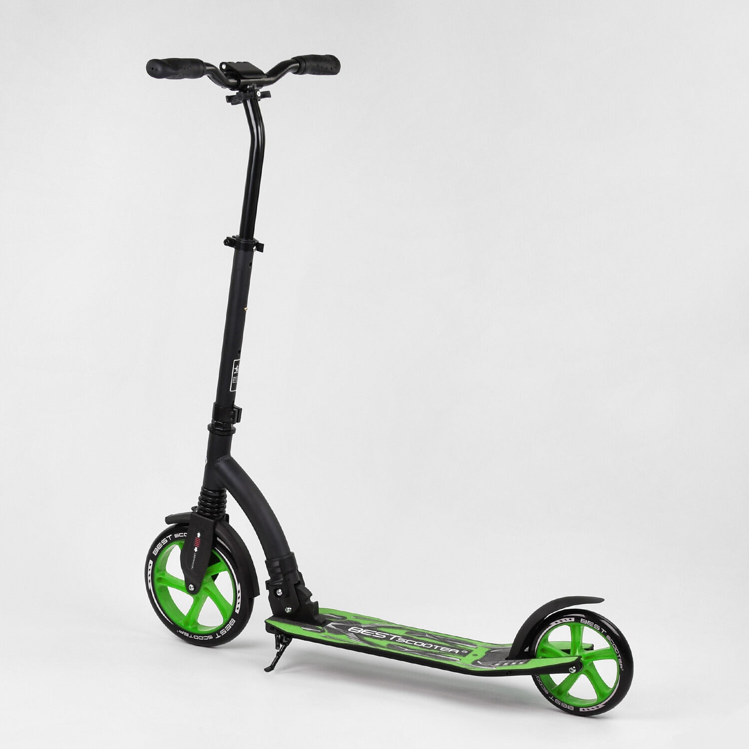 Самокат Best Scooter 89х52х90 см Черно-зеленый 000231487 - фото 6