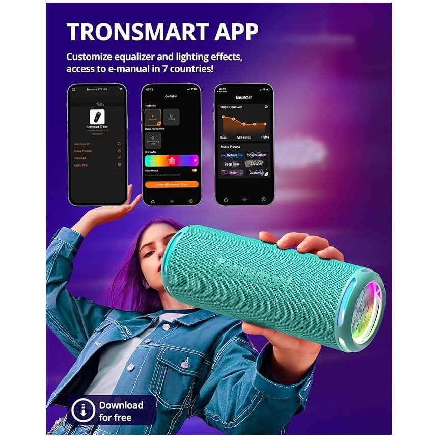 Портативная колонка Tronsmart Lite T7 24W TWS Bluetooth Light Green - фото 4