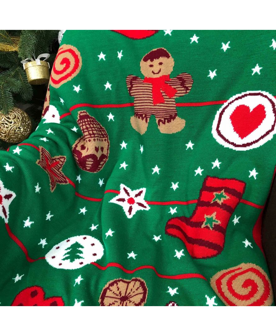 Плед новорічний Прованс Печиво, 130х90 см, зелений (23247) - фото 3