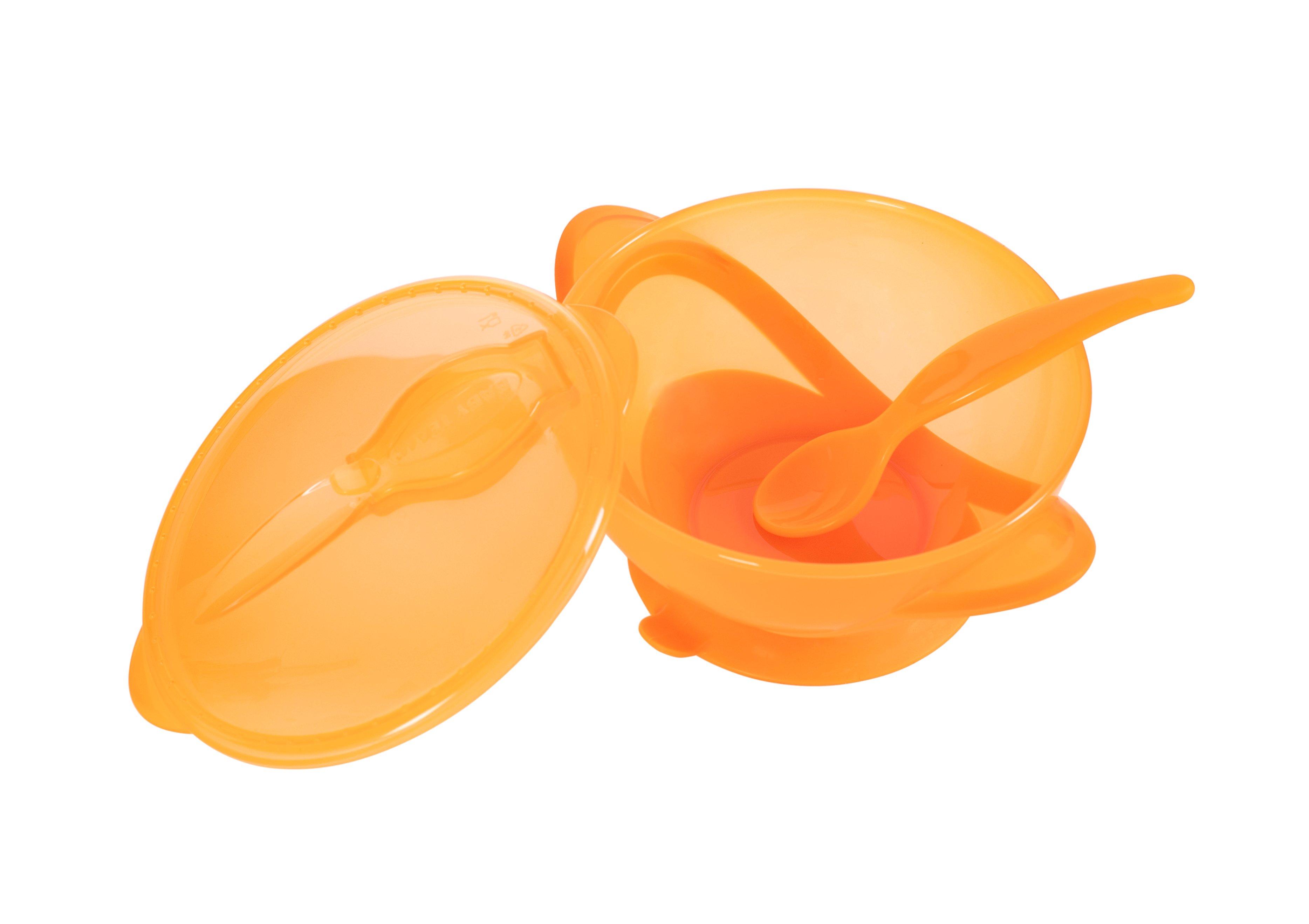Тарілка на присосці Baby Team, з кришкою та ложкою, 290 мл, помаранчевий (6002_оранжевый) - фото 2