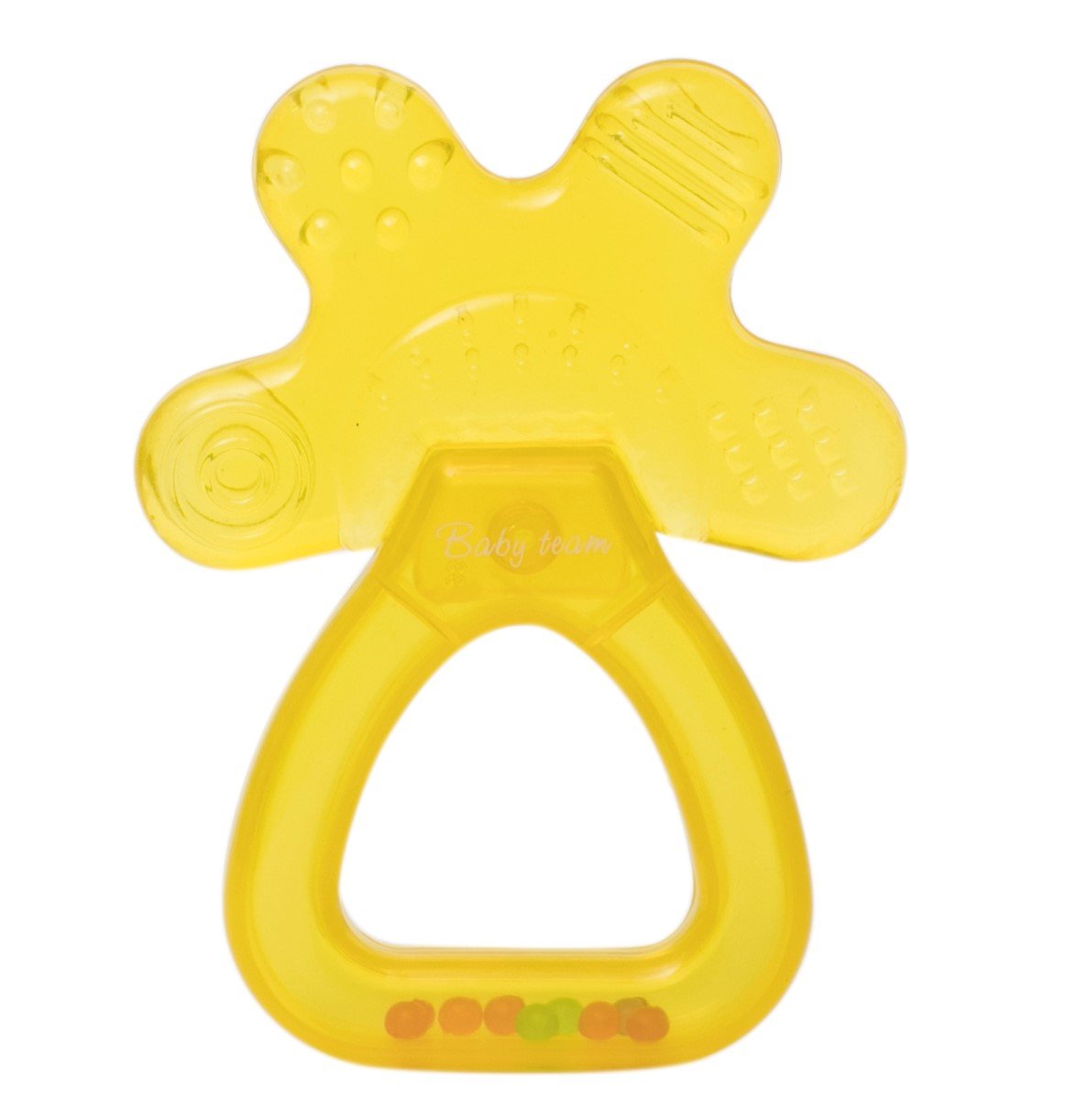 Прорезыватель-погремушка с водой Baby Team, желтый (4036_желтый) - фото 1