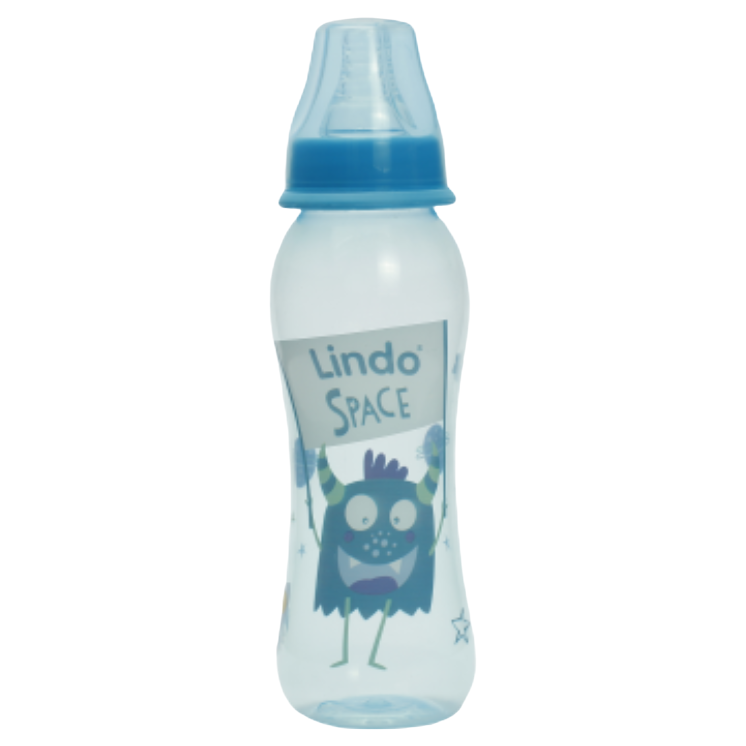 Бутылочка для кормления Lindo, изогнутая, 250 мл, голубой (Li 134 гол) - фото 1