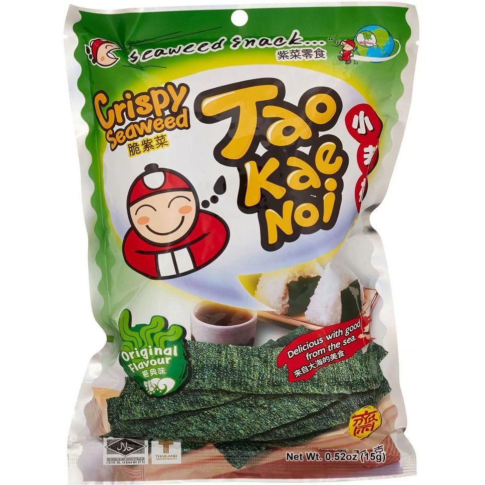 Норі снек Tao Kae Noi Seaweed Snack Original Flavour 15 г - фото 1