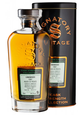Віскі Signatory Linkwood Cask Strength Single Malt Scotch Whisky 54.3% 0.7 л в тубусі - фото 1
