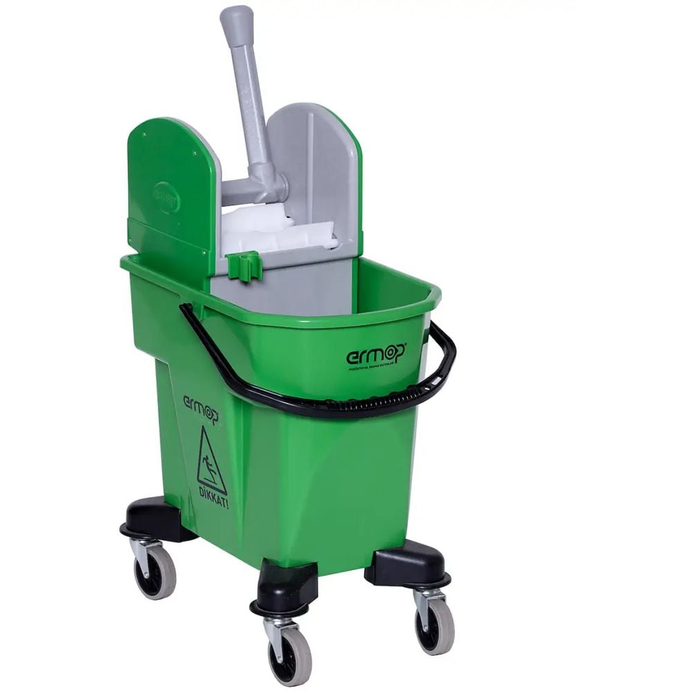 Візок для прибирання Ermop Professional на 1 відро з віджимом зелений 20 л - фото 1