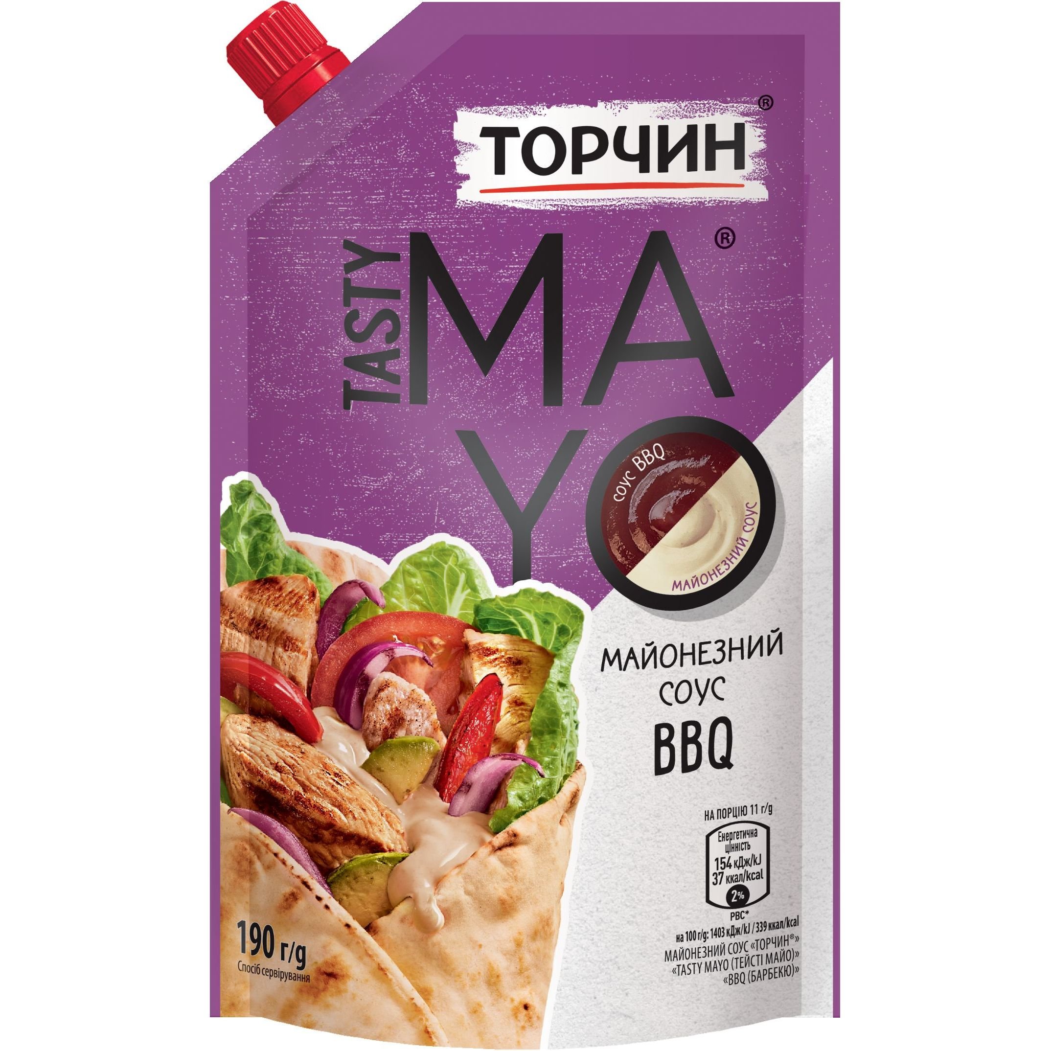 Майонезный соус Торчин Tasty Mayo BBQ (Барбекю) 190 г - фото 1