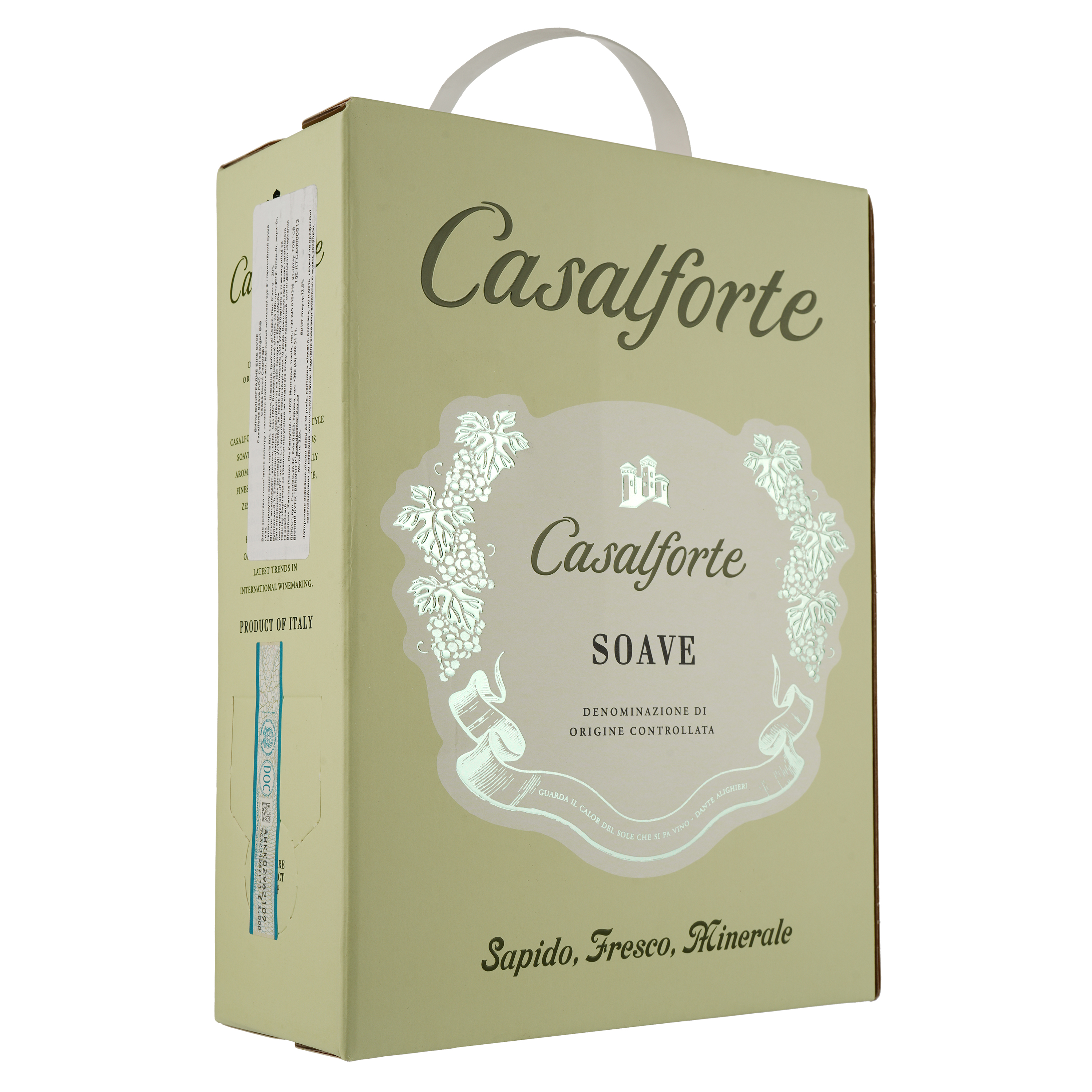 Вино Casalforte Soave DOC, біле, сухе, 3 л - фото 1
